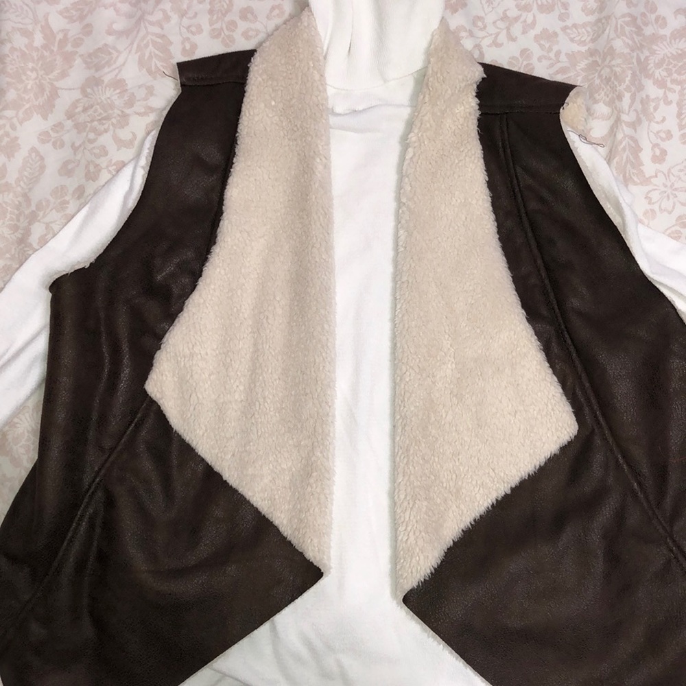 Brown fur vest